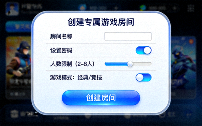 创建专属游戏房间的设置界面